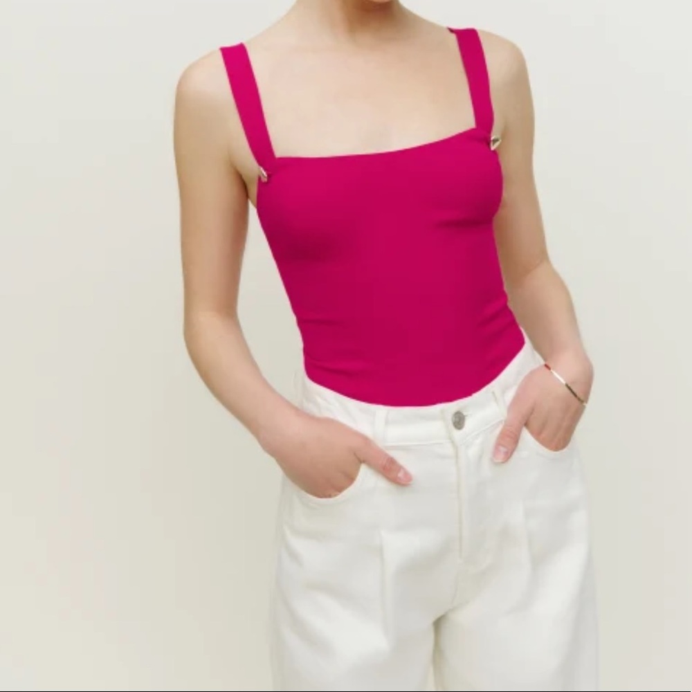 NWT Reformation Eunice Top in Rhubard Pink Size 2